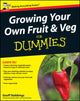 Book cover of: Growing Your Own Fruit and Veg For Dummies, UK Edition. By: Geoff Stebbings