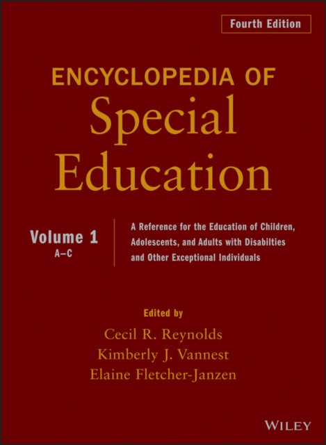 Book cover of: Encyclopedia of Special Education, Volume 1. By: Cecil R. Reynolds