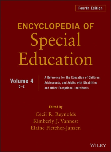 Book cover of: Encyclopedia of Special Education, Volume 4