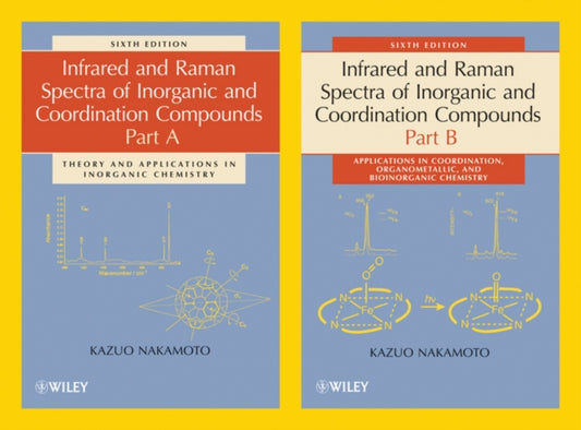 Book cover of: Infrared and Raman Spectra of Inorganic and Coordination Compounds, Part A and Part B, 2 Volume Set. By: Kazuo Nakamoto