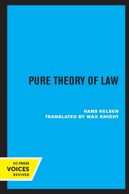 Book cover of: Pure Theory of Law. By: Hans Kelsen