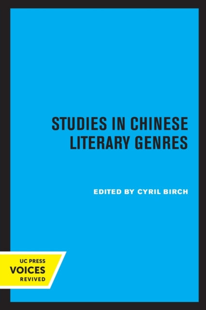 Book cover of: Studies in Chinese Literary Genres. By: Cyril Birch