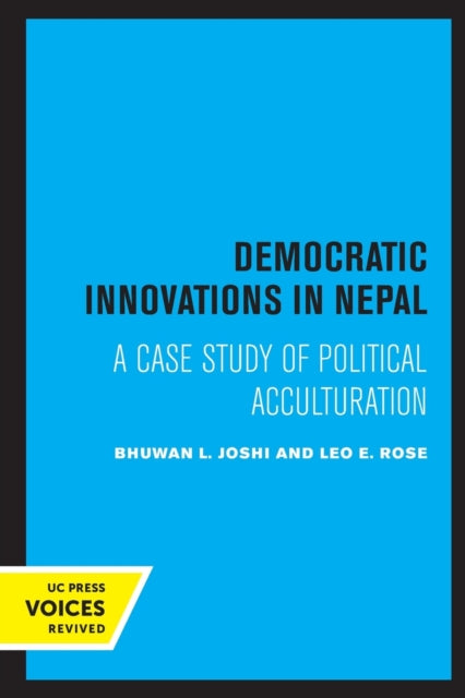Book cover of: Democratic Innovations in Nepal. By: Bhuwan L. Joshi