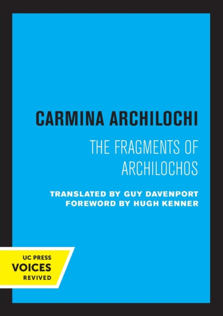 Book cover of: Carmina Archilochi. By: Carmina Archilochi