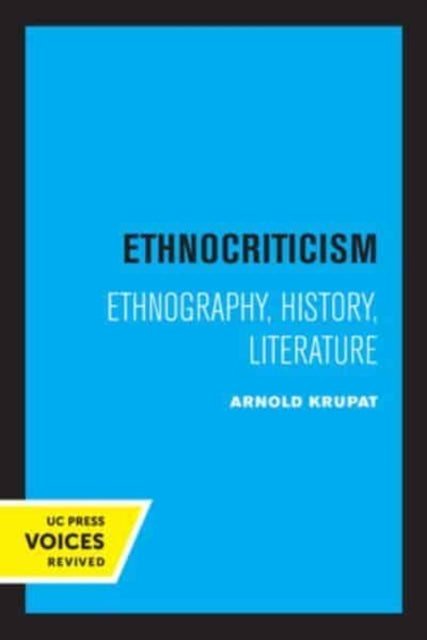 Book cover of: Ethnocriticism. By: Arnold Krupat