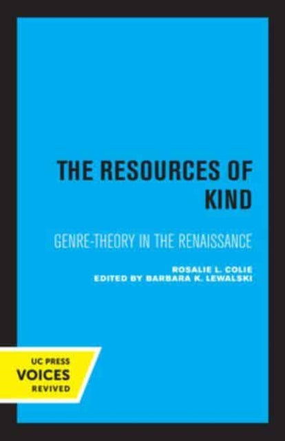 Book cover of: Resources of Kind. By: Rosalie Colie