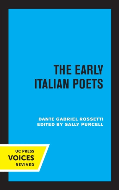 Book cover of: Early Italian Poets. By: Dante Gabriel Rossetti