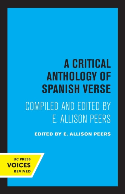 Book cover of: Critical Anthology of Spanish Verse. By: E. Allison Peers