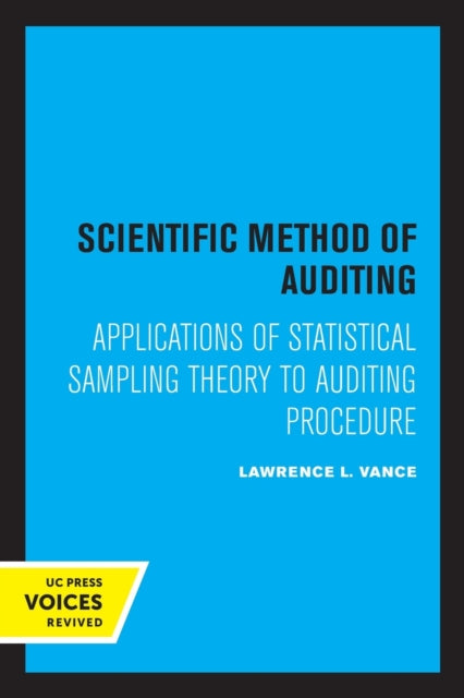 Book cover of: Scientific Method for Auditing. By: Vance, Lawrence L.