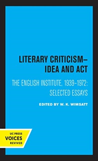 Book cover of: Literary Criticism. By: W. K. Wimsatt