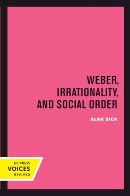 Book cover of: Weber, Irrationality, and Social Order. By: Alan Sica