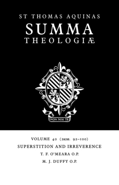 Book cover of: Summa Theologiae: Volume 40, Superstition and Irreverence. By: Thomas Aquinas