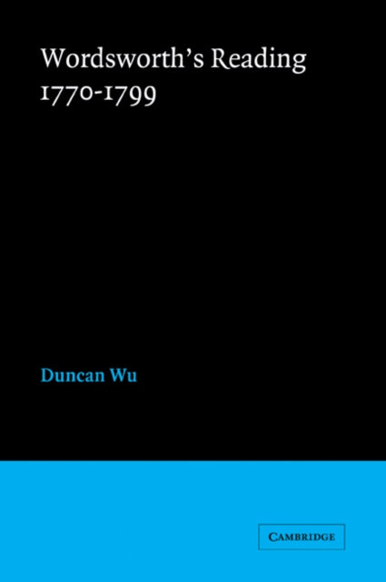 Book cover of: Wordsworth's Reading 1770–1799. By: Duncan Wu