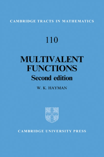 Book cover of: Multivalent Functions. By: W. K. Hayman