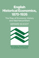 Book cover of: English Historical Economics, 1870–1926. By: Gerard M. Koot