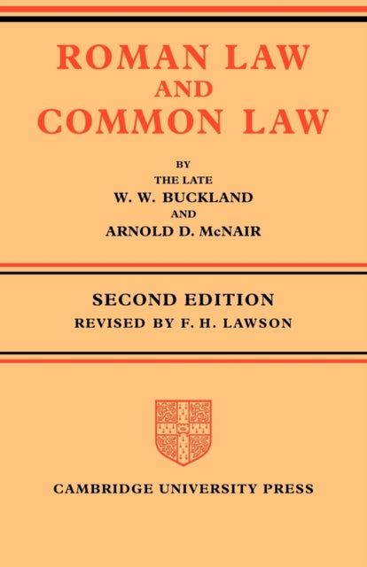 Book cover of: Roman Law and Common Law. By: W. W. Buckland
