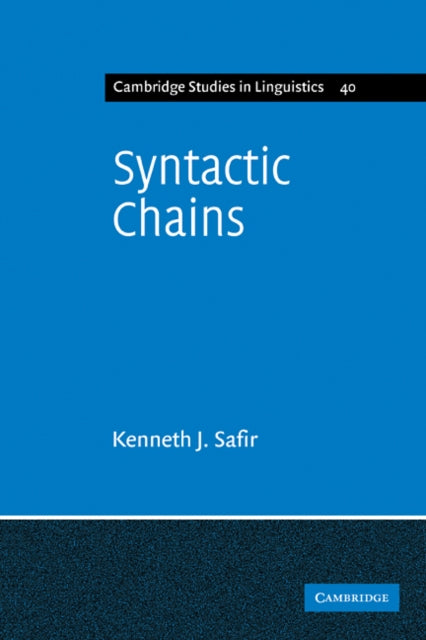 Book cover of: Syntactic Chains. By: Kenneth J. Safir
