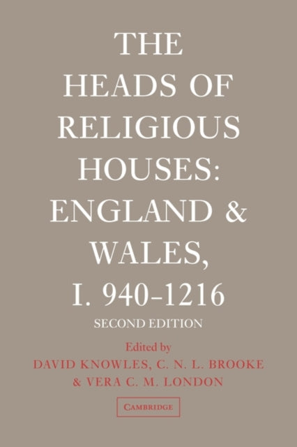Book cover of: Heads of Religious Houses. By: David Knowles
