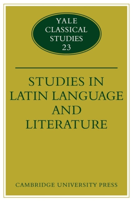 Book cover of: Studies in Latin Language and Literature. By: Cole, Thomas