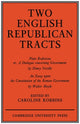 Book cover of: Two English Republican Tracts. By: Robbins
