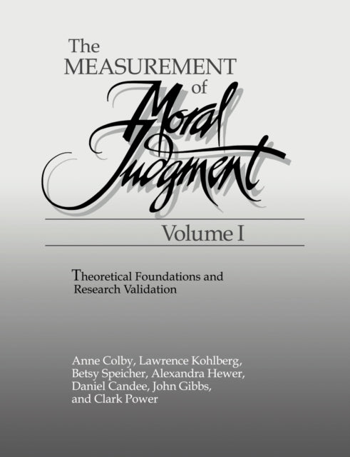 Book cover of: Measurement of Moral Judgment. By: Anne Colby