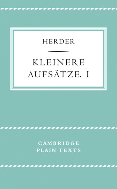 Book cover of: Kleinere Aufsatze I