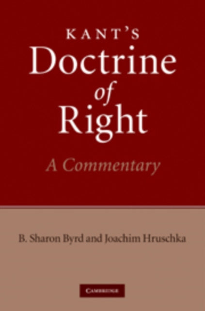 Book cover of: Kant's Doctrine of Right. By: B. Sharon Byrd