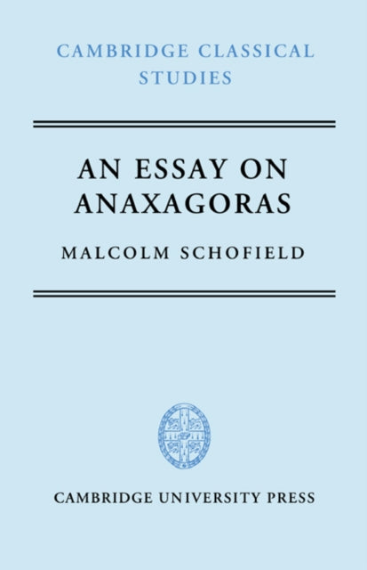 Book cover of: Essay on Anaxagoras