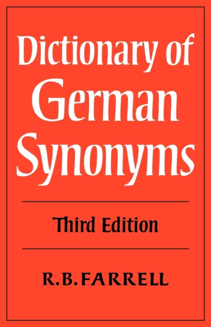 Book cover of: Dictionary of German Synonyms