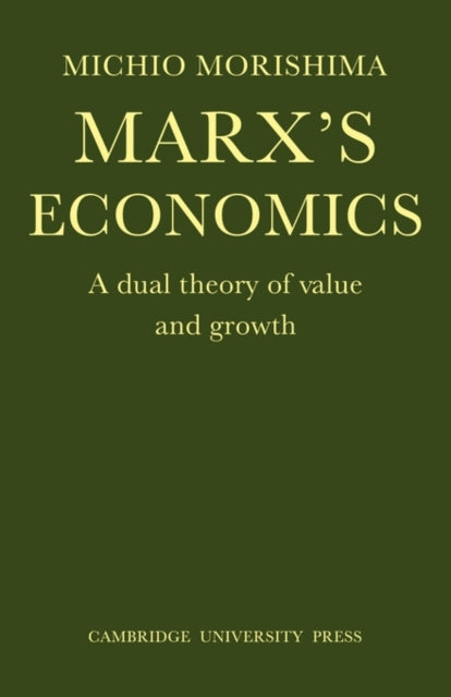 Book cover of: Marx's Economics. By: Morishima
