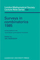 Book cover of: Surveys in Combinatorics 1985. By: Ian Anderson