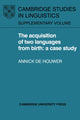 Book cover of: Acquisition of Two Languages from Birth