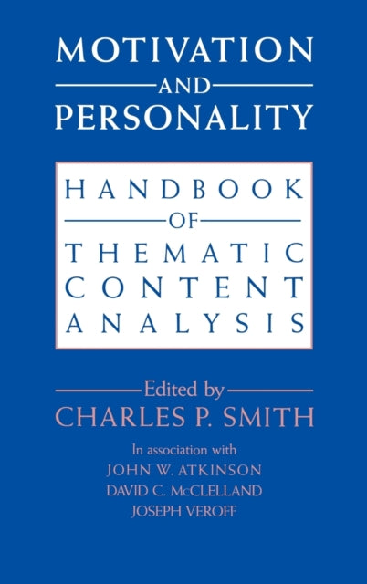 Book cover of: Motivation and Personality. By: Charles P. Smith