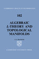 Book cover of: Algebraic L-theory and Topological Manifolds