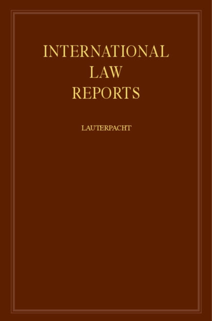 Book cover of: International Law Reports. By: E. Lauterpacht