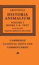 Book cover of: Aristotle: 'Historia Animalium': Volume 1, Books I-X: Text. By: Aristotle