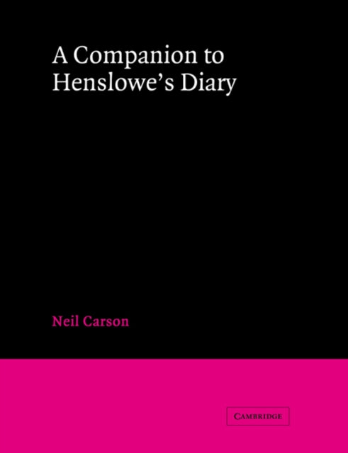 Book cover of: Companion to Henslowe's Diary. By: Neil Carson