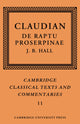 Book cover of: Claudian: De Raptu Proserpinae. By: Claudius Claudianus