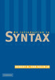 Book cover of: Introduction to Syntax. By: Jr, Robert D. van Valin