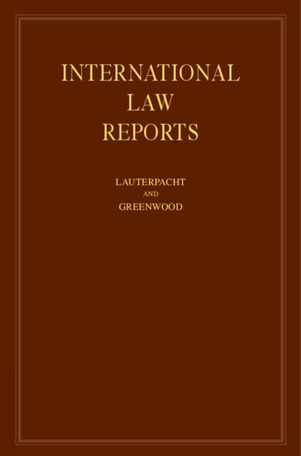 Book cover of: International Law Reports. By: C.J. Greenwood