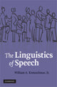Book cover of: Linguistics of Speech. By: William A. Kretzschmar