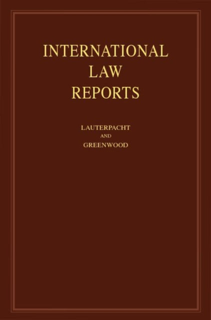 Book cover of: International Law Reports. By: Elihu Lauterpacht