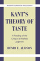 Book cover of: Kant's Theory of Taste. By: Henry E. Allison