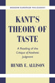 Book cover of: Kant's Theory of Taste. By: Henry E. Allison