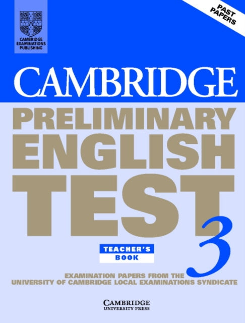 Book cover of: Cambridge Preliminary English Test 3. By: University of Cambridge Local Examinations Syndicate