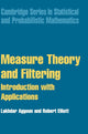 Book cover of: Measure Theory and Filtering. By: Lakhdar Aggoun