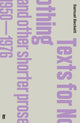 Book cover of: Texts for Nothing and Other Shorter Prose, 1950-1976