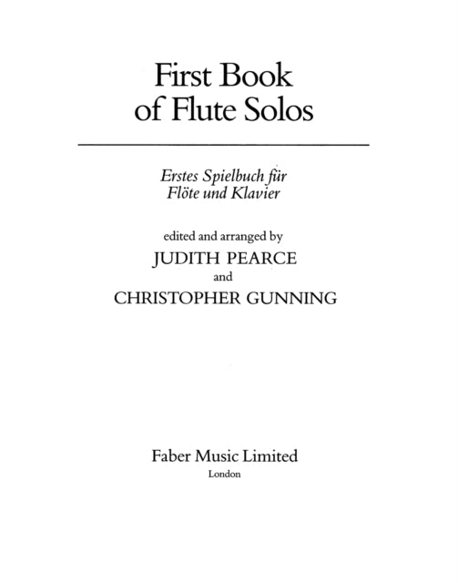 Book cover of: First Book of Flute Solos (Flute Part Only). By: Sally Adams