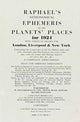 Book cover of: Raphael's Astronomical Ephemeris. By: Edwin Raphael