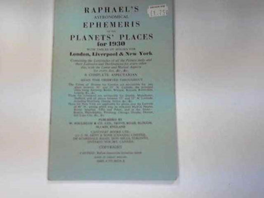 Book cover of: Raphael's Astronomical Ephemeris. By: Edwin Raphael